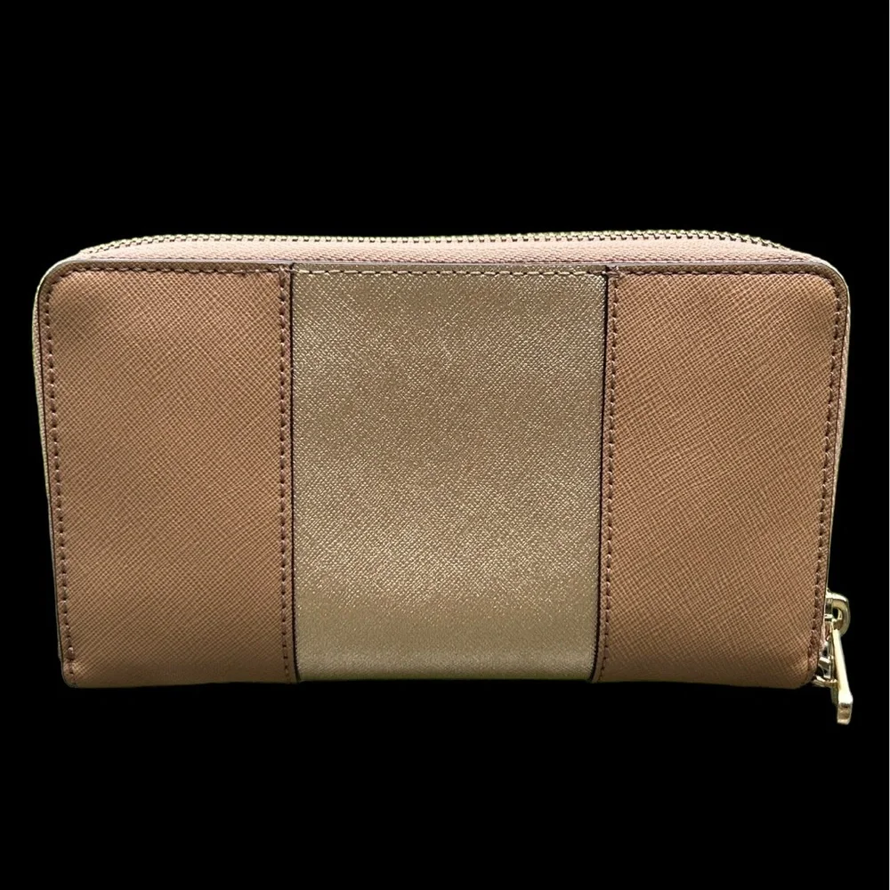 Michael Kors Long Zip Around Wallet Tan/Gold